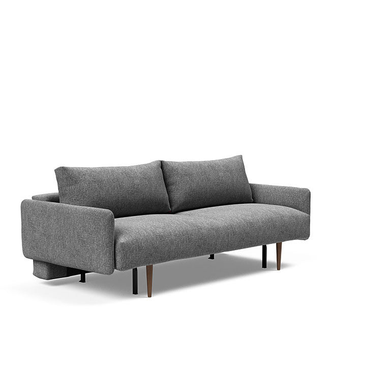 Frode Sofa with Upholstered Arms Dark Wood (Full)