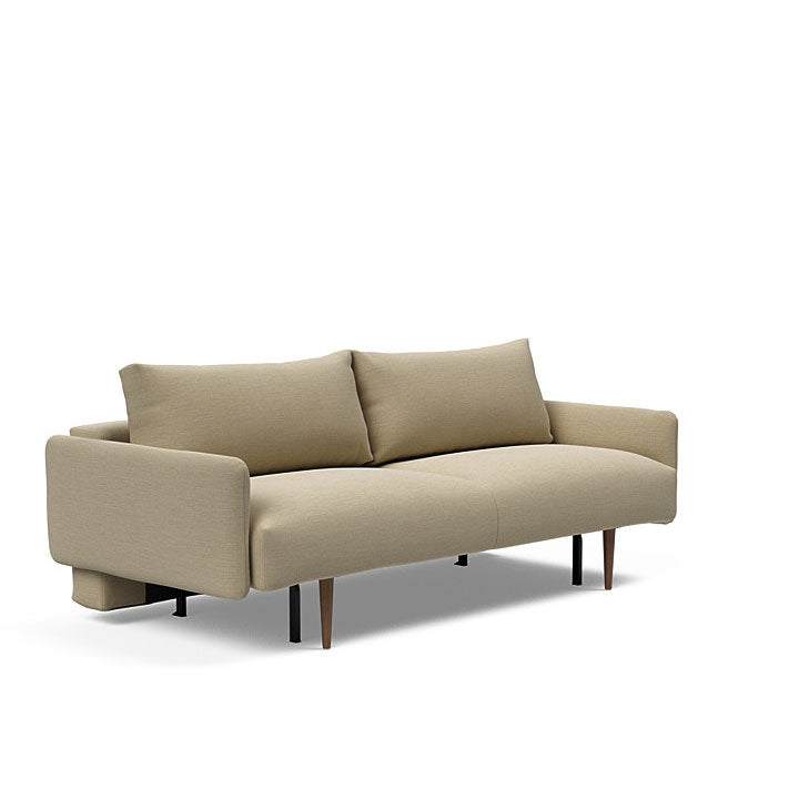 Frode Sofa with Upholstered Arms Dark Wood (Full)