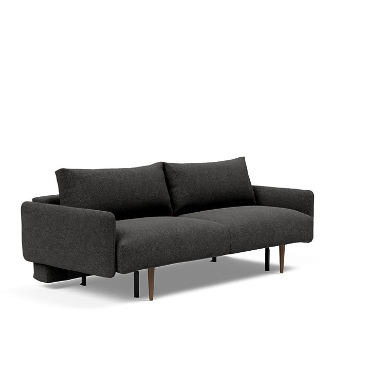 Frode Sofa with Upholstered Arms Dark Wood (Full)
