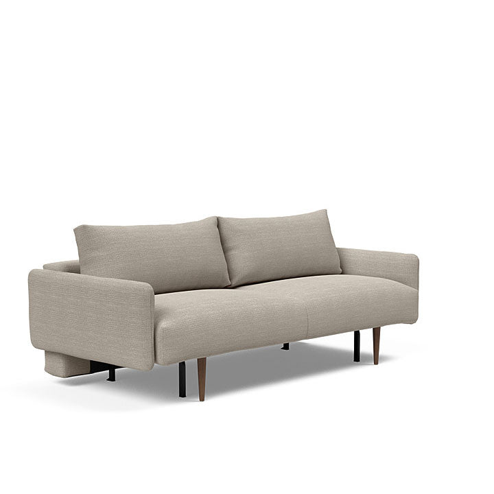 Frode Sofa with Upholstered Arms Dark Wood (Full)