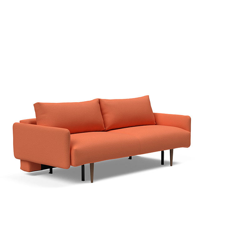 Frode Sofa with Upholstered Arms Dark Wood (Full)