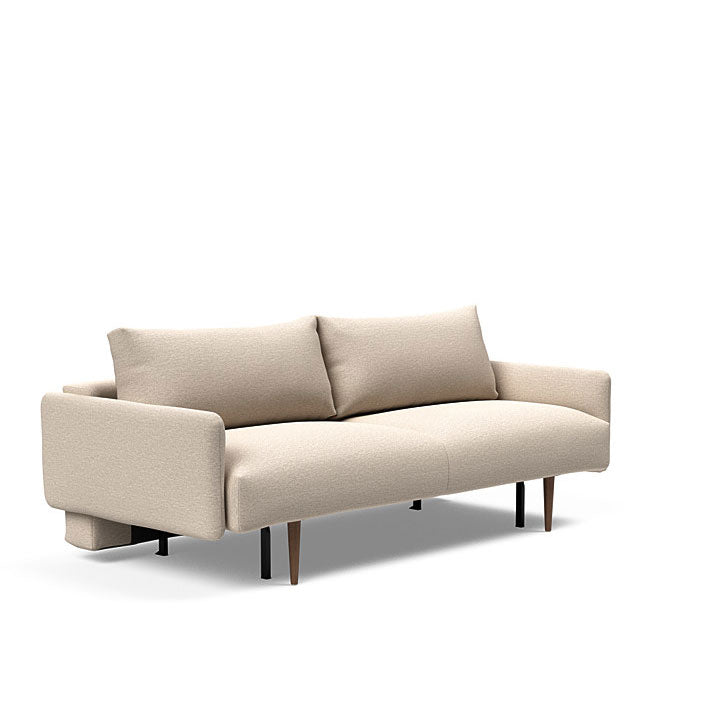 Frode Sofa with Upholstered Arms Dark Wood (Full)