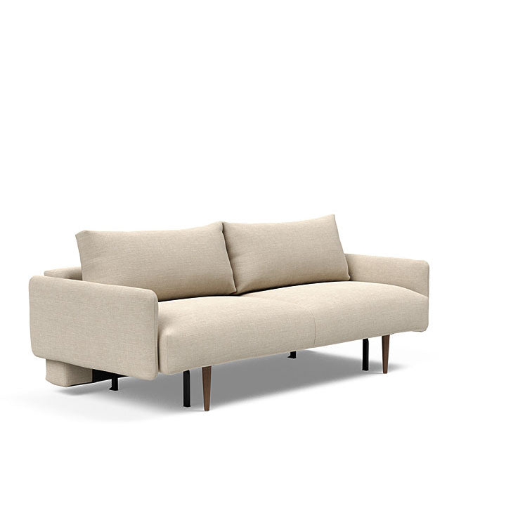 Frode Sofa with Upholstered Arms Dark Wood (Full)