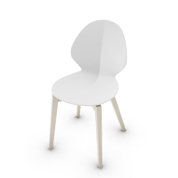 CS1348 BASIL Frame P02 bch. BLEACHED BEECH Seat P94 pp MATT OPTIC WHITE