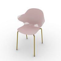 CS1845 SAINT TROPEZ Frame P175 met. POLISHED BRASS Seat P24P polycarbon GLOSSY PALE PINK