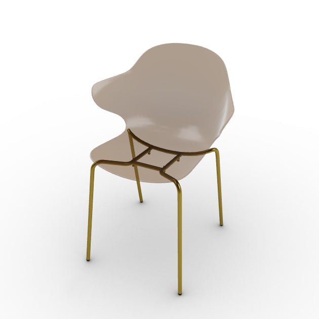 CS1845 SAINT TROPEZ Frame P175 met. POLISHED BRASS Seat P276 polycarbon TRANSPARENT AMBER