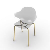 CS1845 SAINT TROPEZ Frame P175 met. POLISHED BRASS Seat P848 polycarbon TRANSPARENT