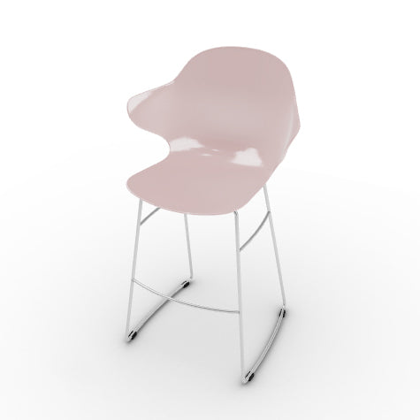 CS1879 SAINT TROPEZ Frame P77 met. CHROMED Seat P24P polycarbon GLOSSY PALE PINK