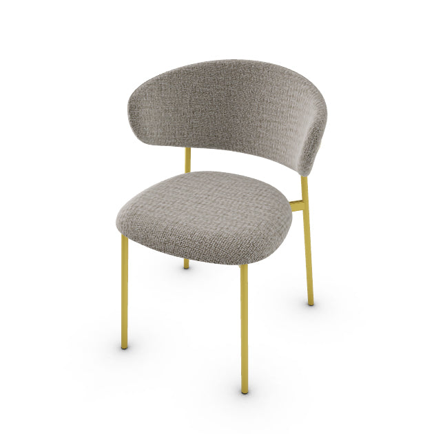 CS2031 OLEANDRO Frame P175 met. POLISHED BRASS Seat SLV Bouclé HEMP