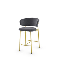 CS2032 OLEANDRO Frame P175 met. POLISHED BRASS Seat SLW Bouclé ANTHRACITE GREY