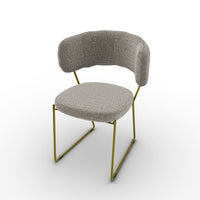 CS2053 QUADROTTA Frame P33L met. PAINTED BRASS Seat SLV Bouclé HEMP