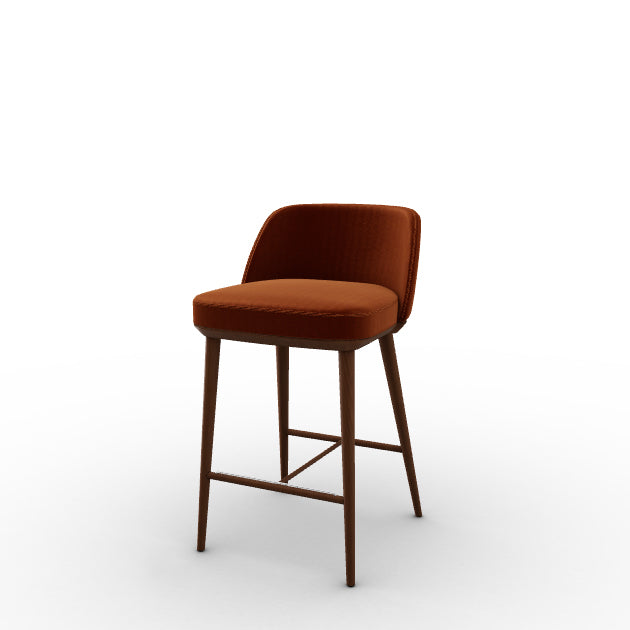 CS2072 FOYER Frame P201 ash. WALNUT Seat S2Q Bergen TERRACOTTA