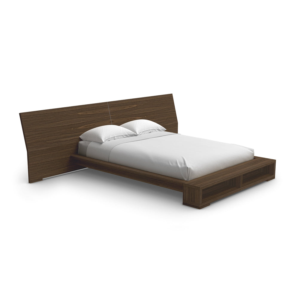 Sonoma Bed with Wide Wood Headboard & Bookcase