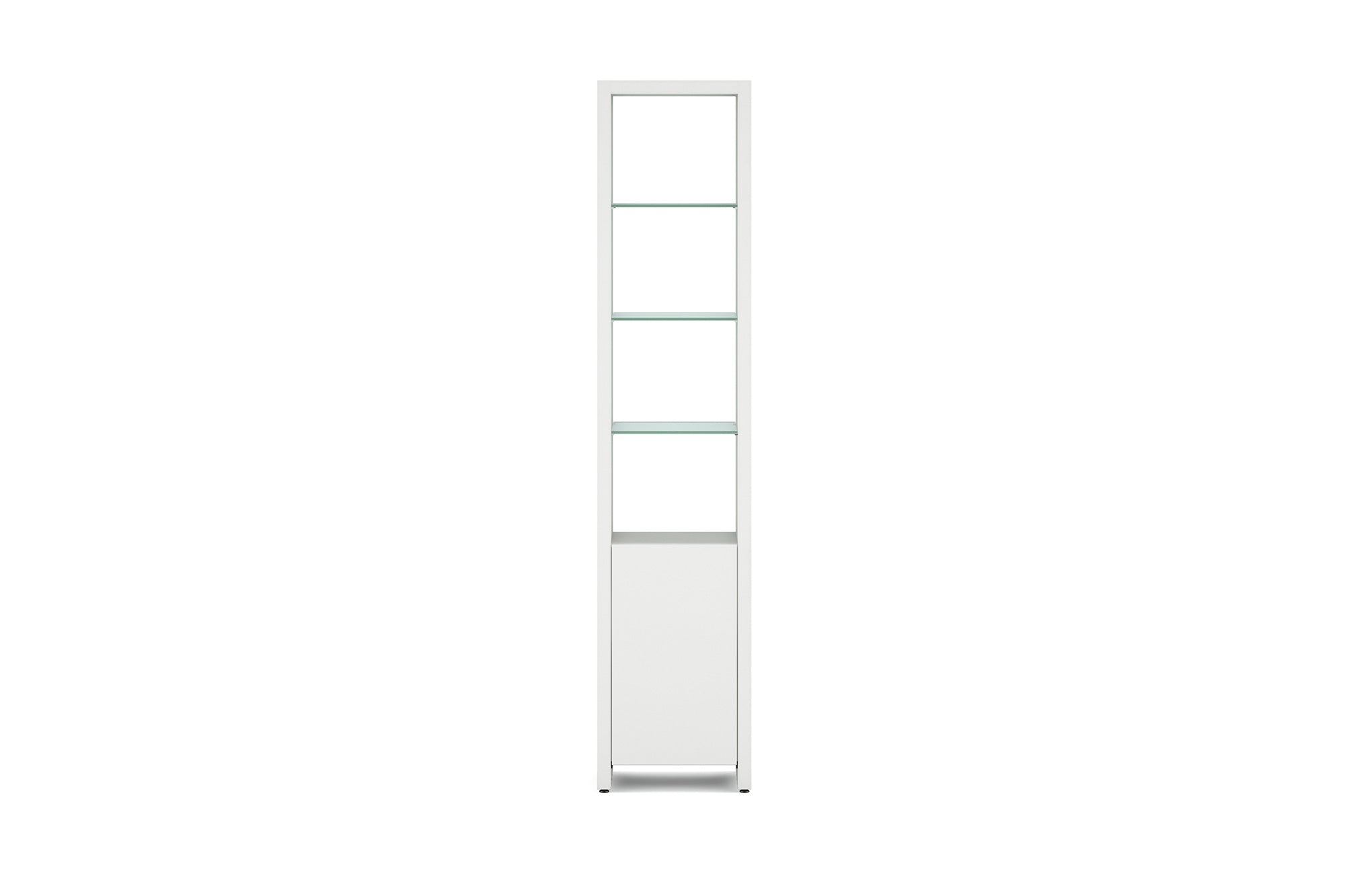 Linea 5801 Expandable Narrow Bookshelf With Glass Shelves