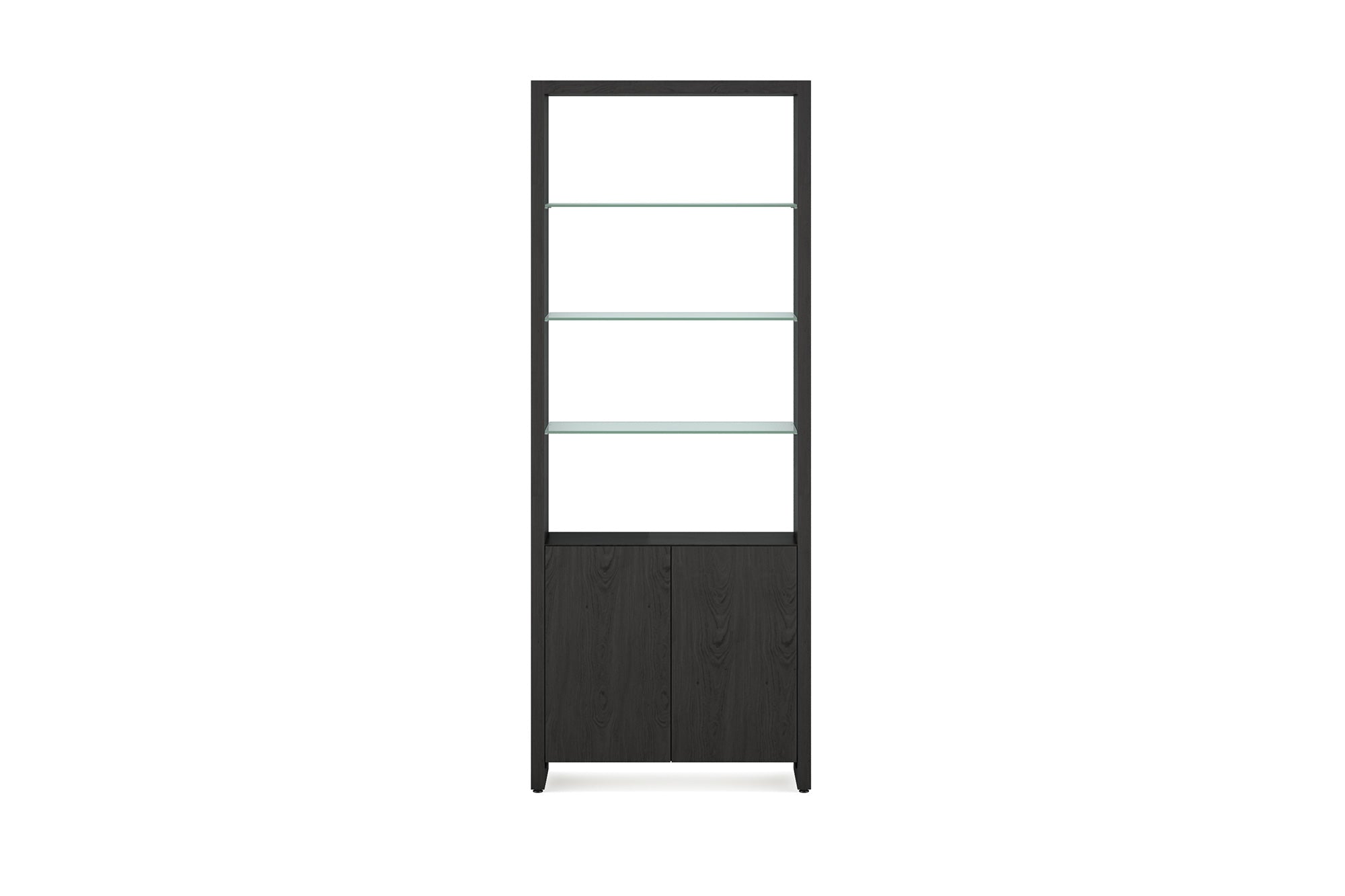 Linea 5802 Expandable Modern Bookcase with Glass Shelves